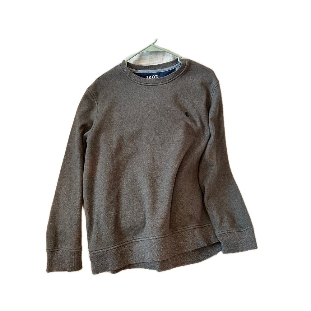 Izod Crewneck Sweatshirt Stretch Gray Mens L